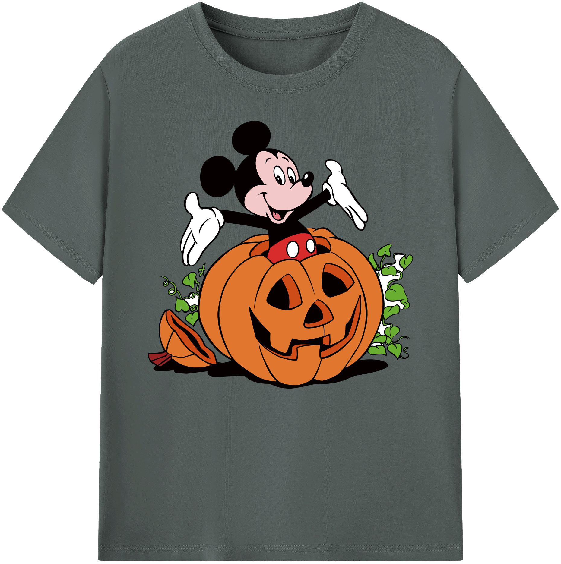 ミッキーマウス Mickey Mouse 綿100％ メンズ半袖Tシャツ｜肌触りやわらか＆通気性